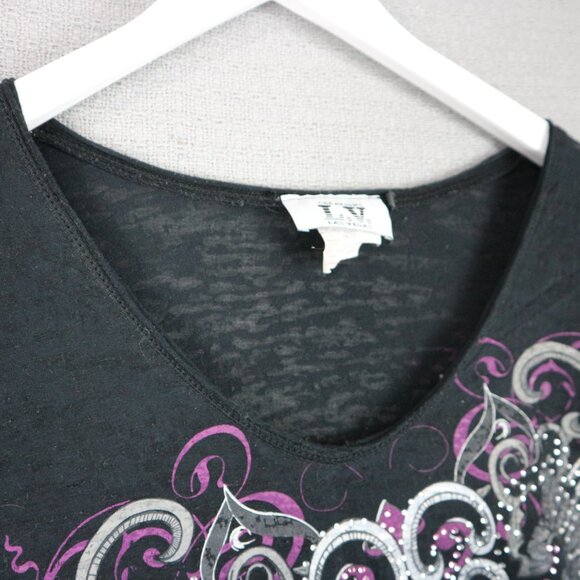 Creations Las Vegas Floral Vintage Sheer Y2K Papertag Womens 2X Made in Canada - Picture 7 of 8